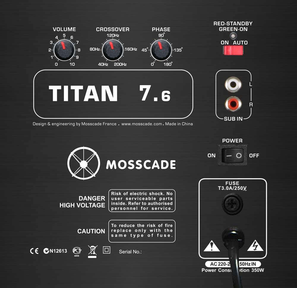Titan 7.6 Connectique